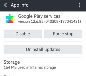 Disable the Google Play services