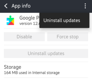 Reinstall Google Play services updates
